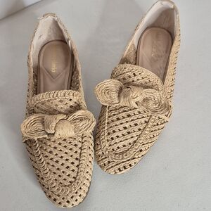 Charles David Finite Woven Raffia Flat Loafer - Size 7.5